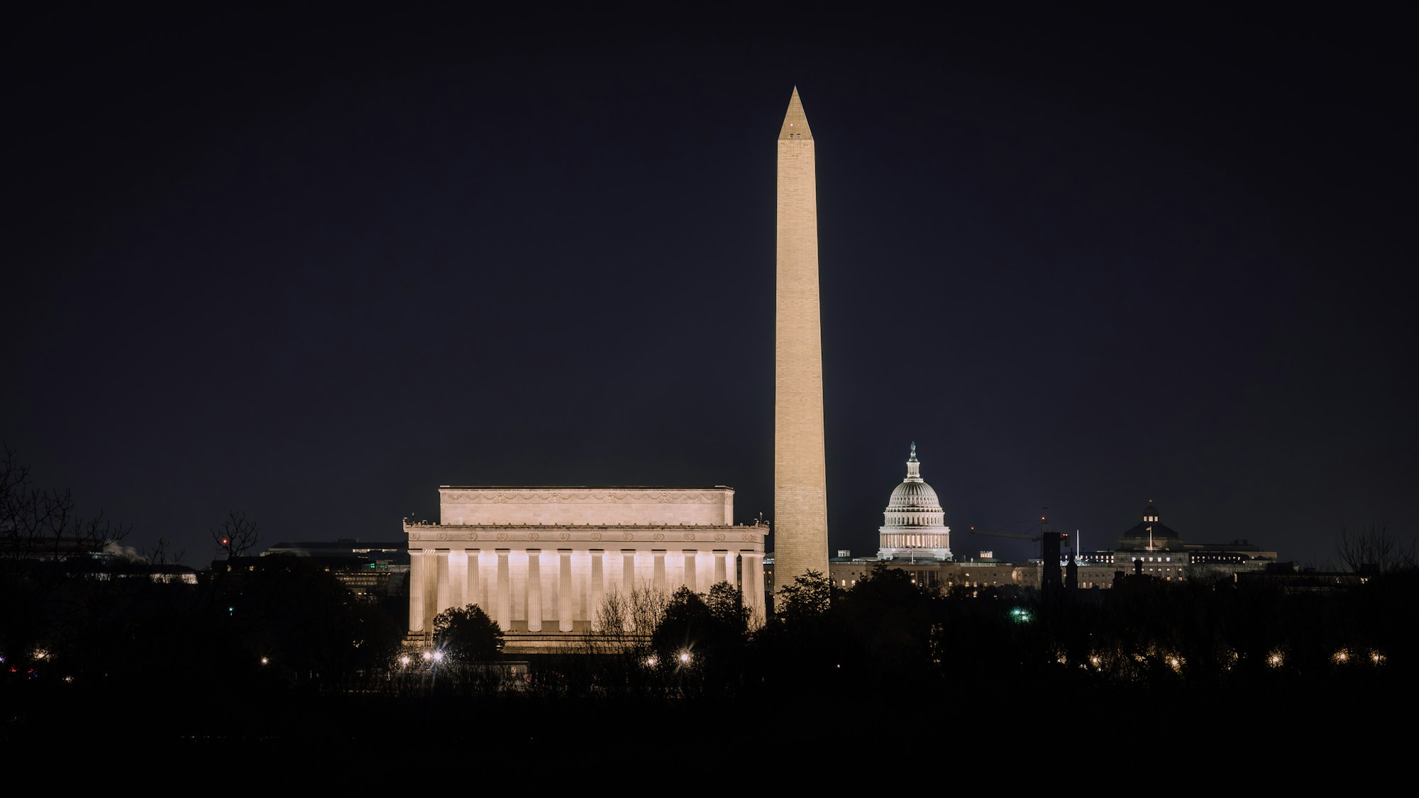 Washington, DC monuments at night